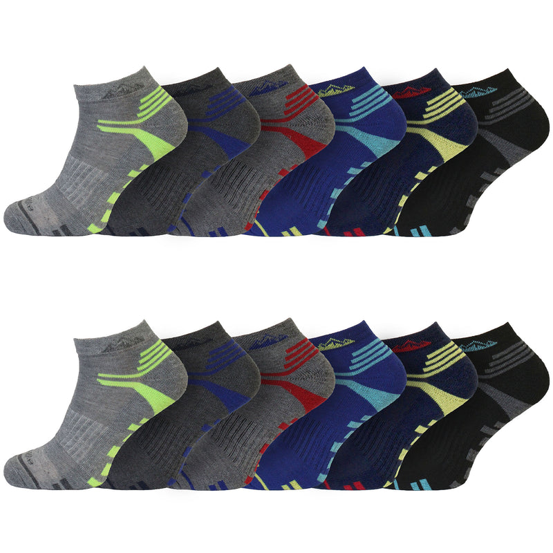 12 Pairs Mens Comfort Padding Active Sports Trainer Socks