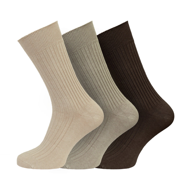 Men's BIG FOOT Non-Elastic 100% Cotton Assorted Socks