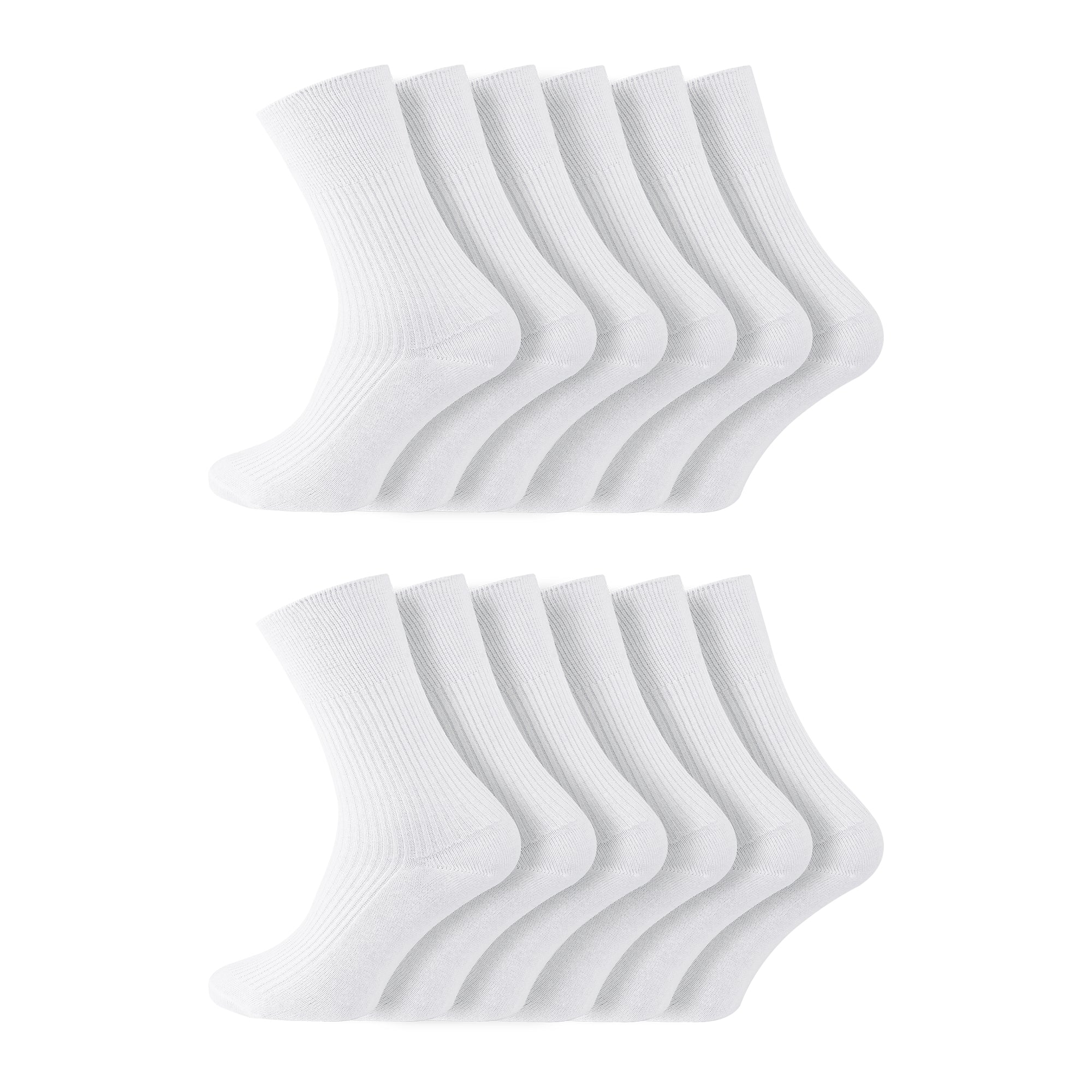 Men's 100% Cotton Socks Non Elastic Assorted Colours Smooth Toe Seam UK 6-11