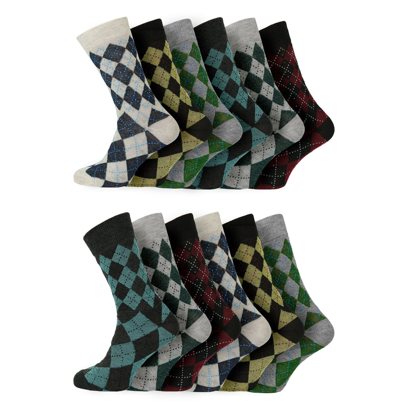 Mens Everyday Design Socks Suit Diamond