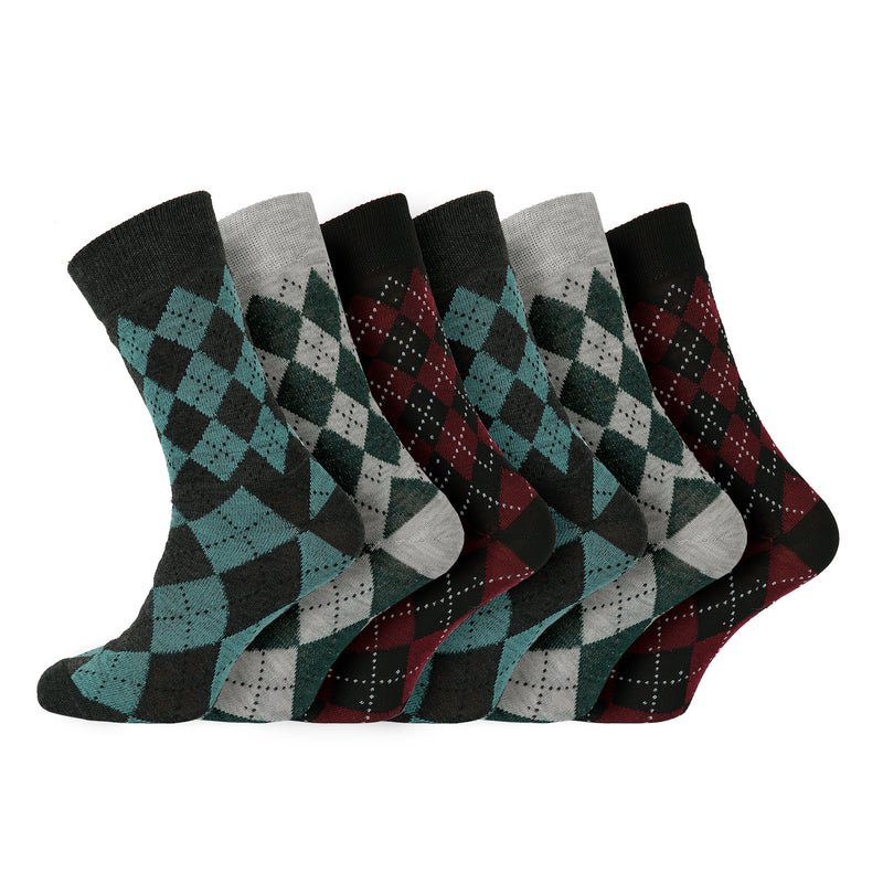 Mens Everyday Design Socks Suit Diamond
