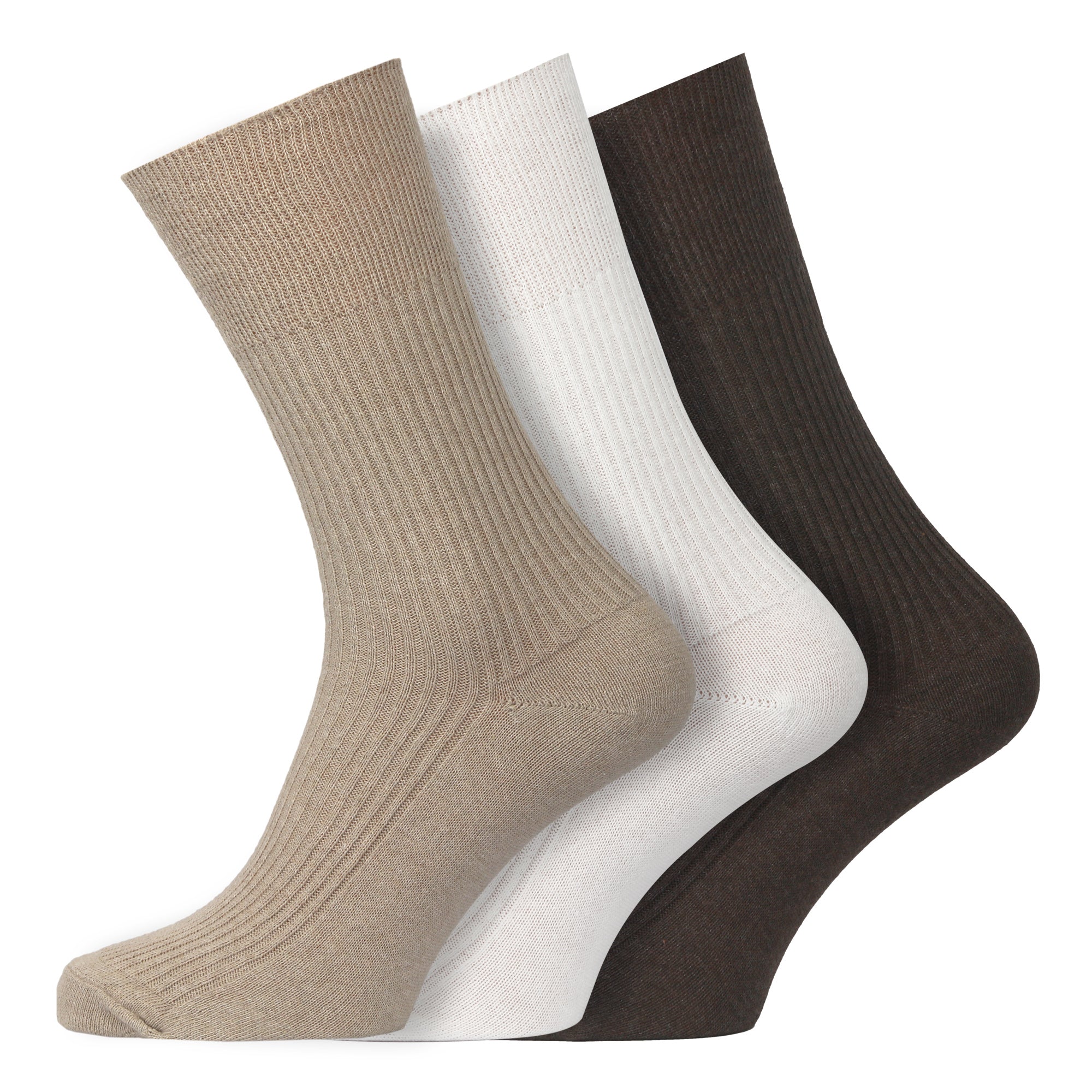 Men's 100% Cotton Socks Non Elastic Assorted Colours Smooth Toe Seam UK 6-11