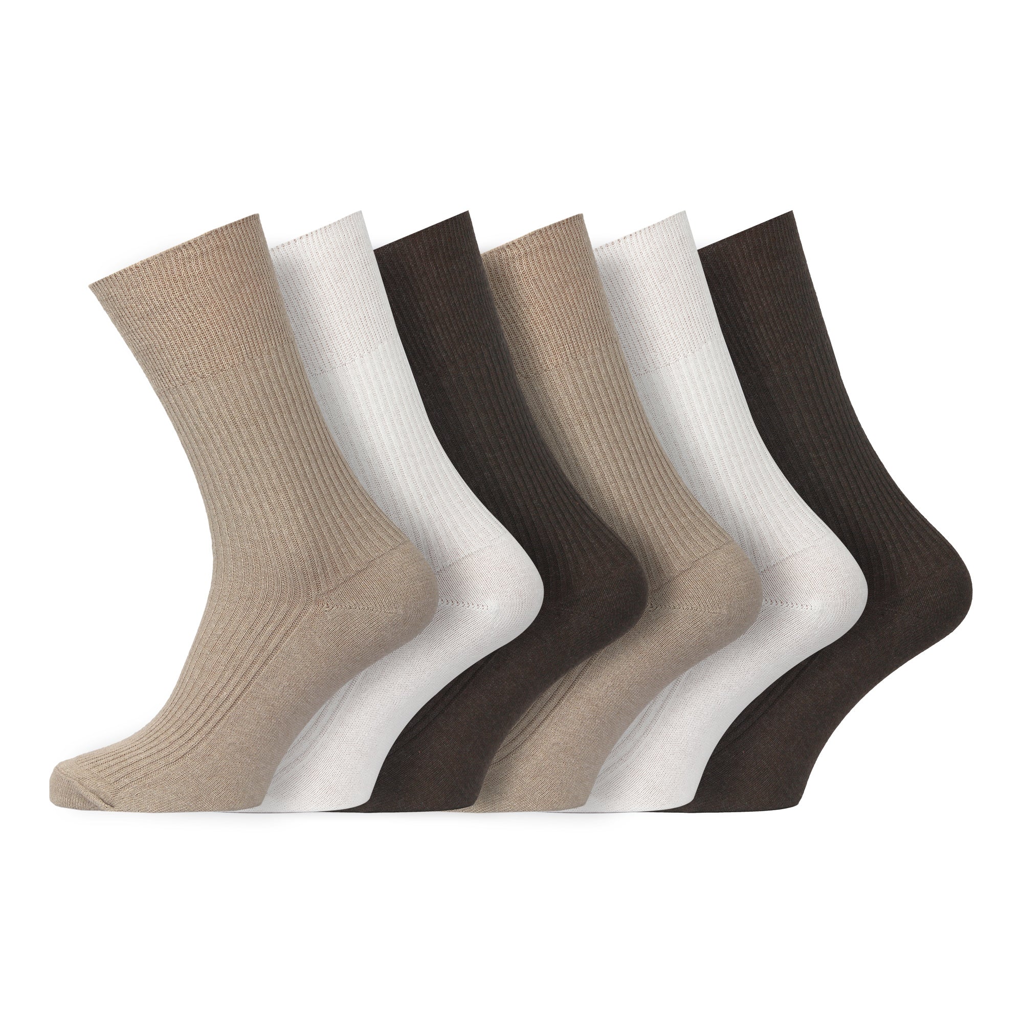 Men's 100% Cotton Socks Non Elastic Assorted Colours Smooth Toe Seam UK 6-11