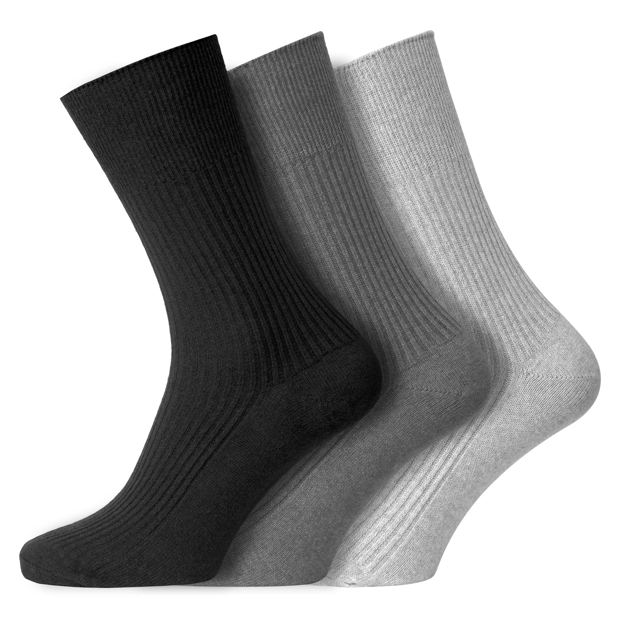 Men's 100% Cotton Socks Non Elastic Assorted Colours Smooth Toe Seam UK 6-11