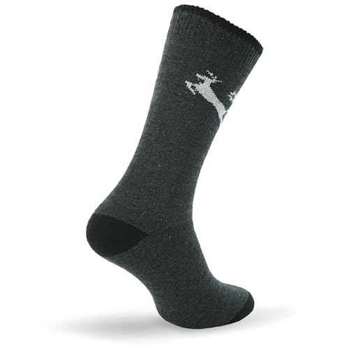 Men's Merino Wool Socks, 4 Pairs Winter Thick Hiking, Thermal Breathable Crew Socks