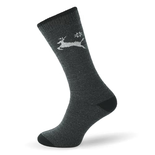 Men's Merino Wool Socks, 4 Pairs Winter Thick Hiking, Thermal Breathable Crew Socks