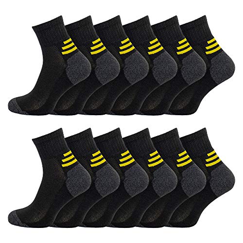 Socksmad Low Cut Work Socks – Mens Socks for Work Boots – Reìnforced Heels and Toes Hunter Boot Socks – Enhanced Cushion Support – Comfortable Design – Ideal for Mechanics, Construction Workers