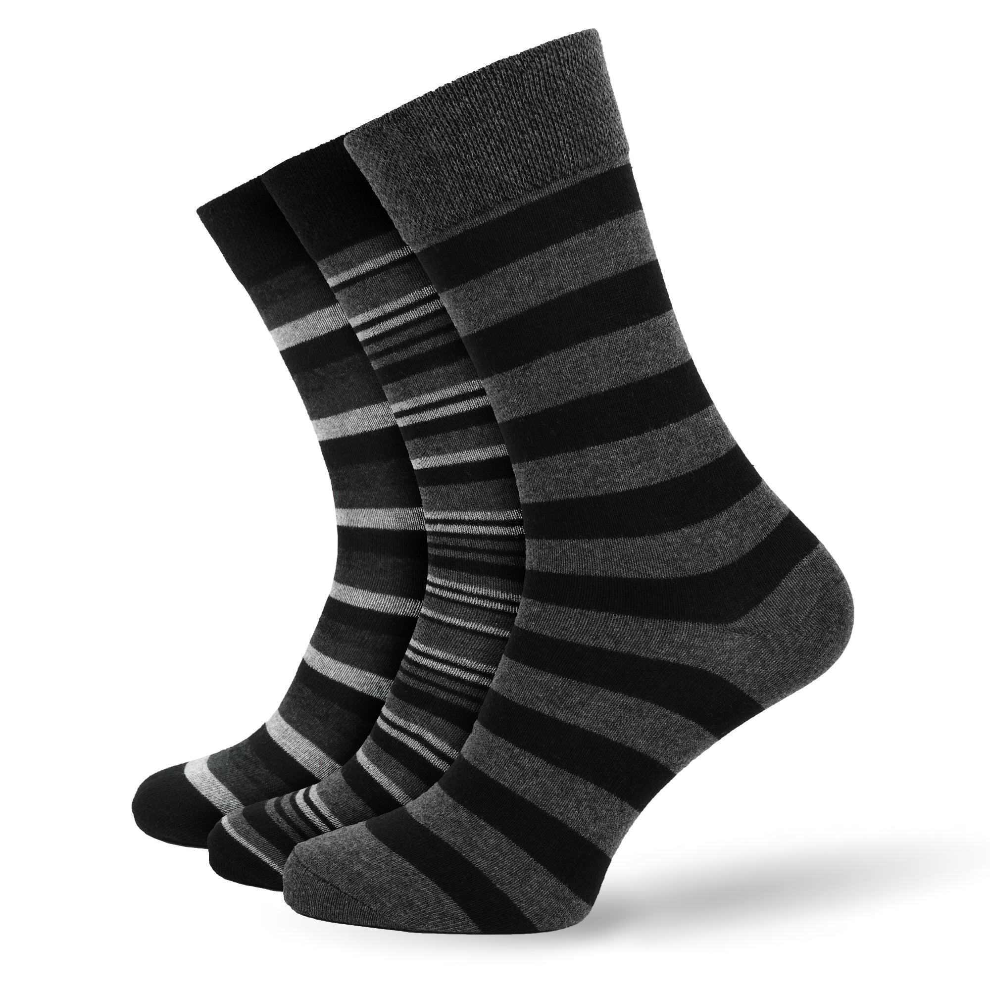 Men's 12 Pair Grey Stripe Socks – Cotton Rich UK 6-11