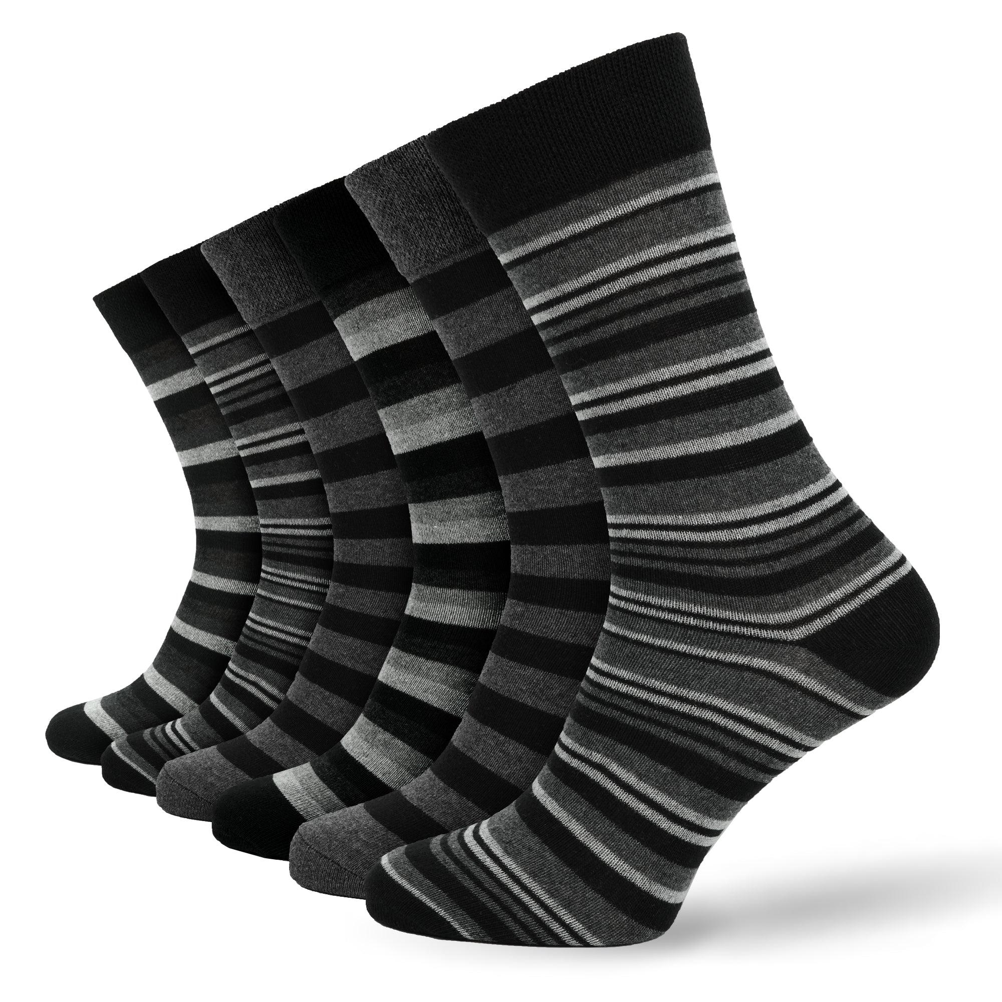 Men's 12 Pair Grey Stripe Socks – Cotton Rich UK 6-11