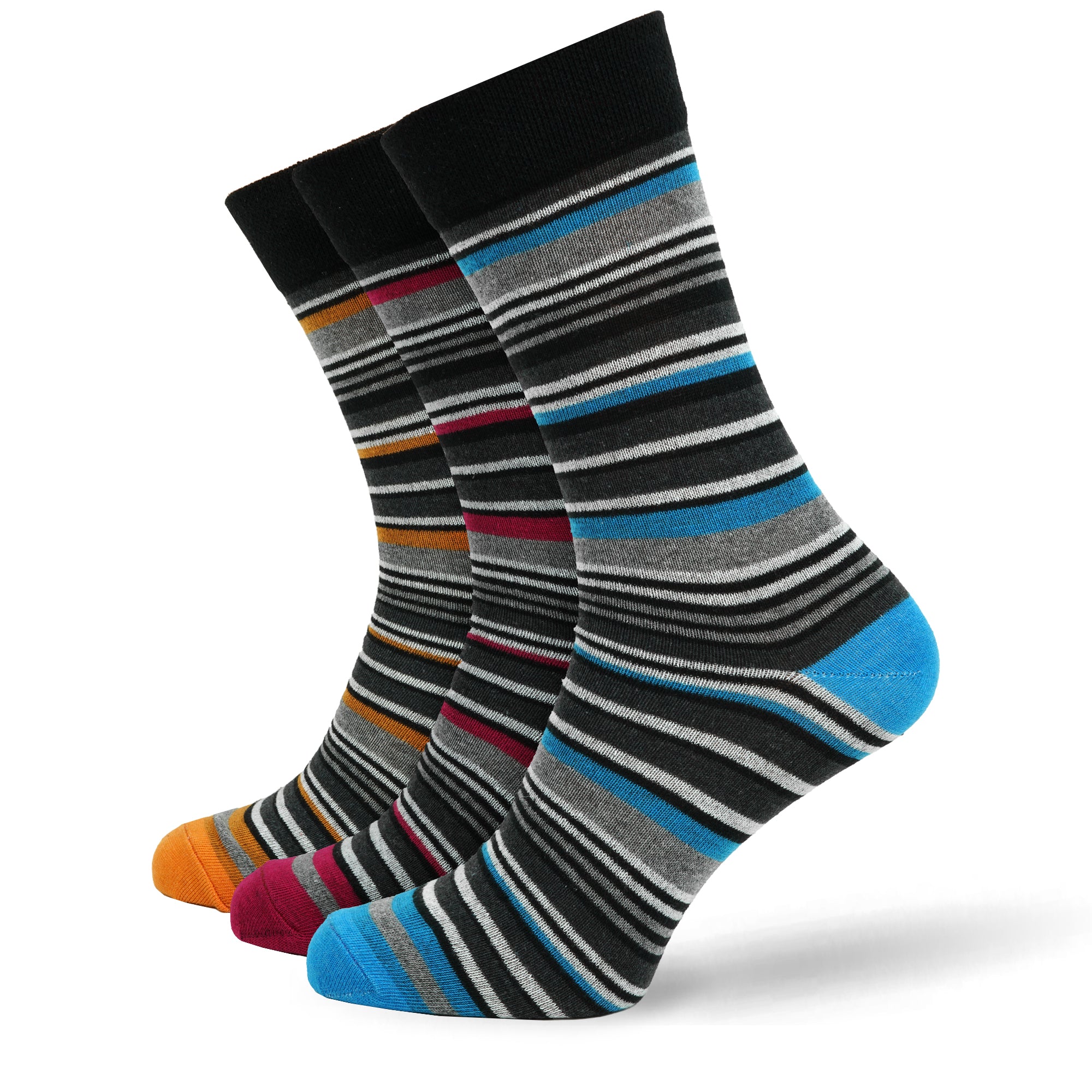 Men's 12 Pair Multi Stripe Socks – Cotton Rich UK 6-11