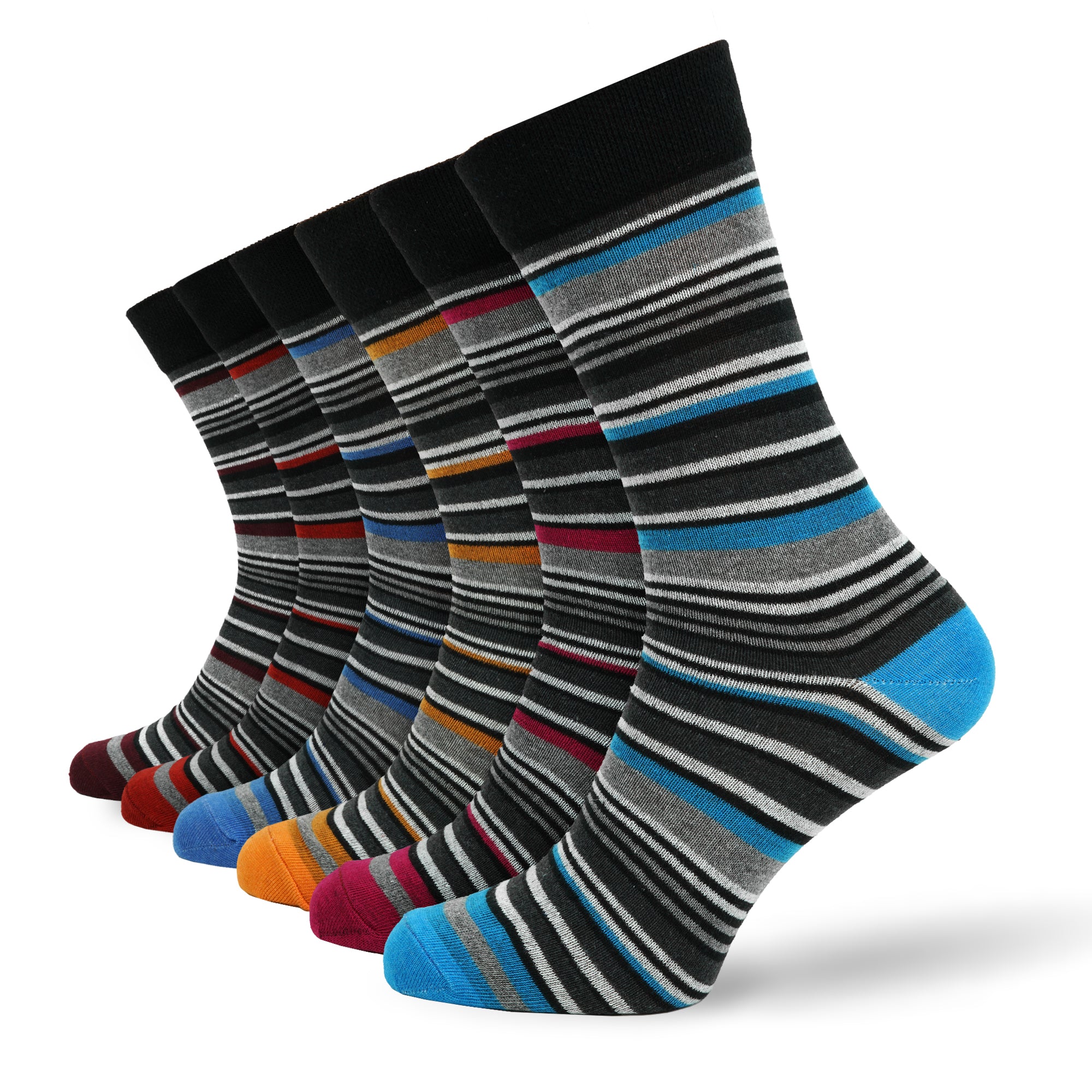 Men's 12 Pair Multi Stripe Socks – Cotton Rich UK 6-11