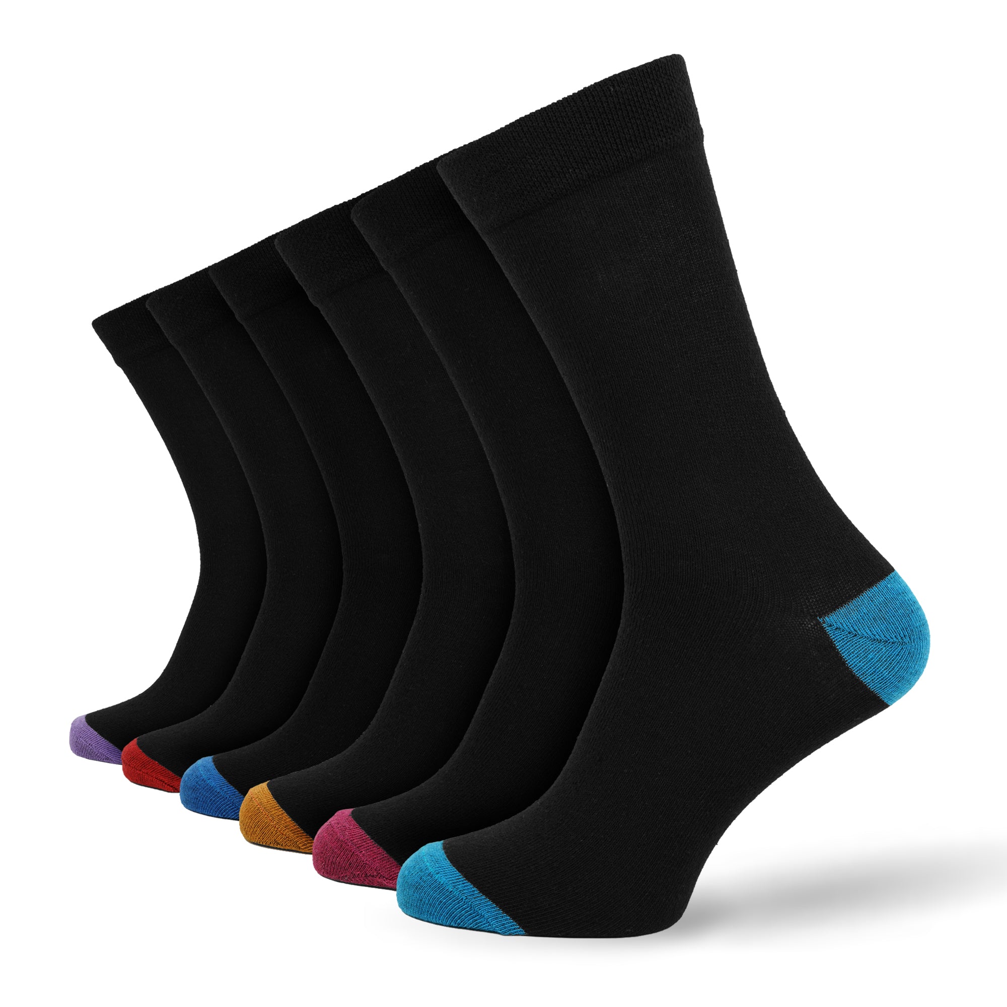 Men's 12 Pair Coloured Heel & Toe Socks – Cotton Rich UK 6-11