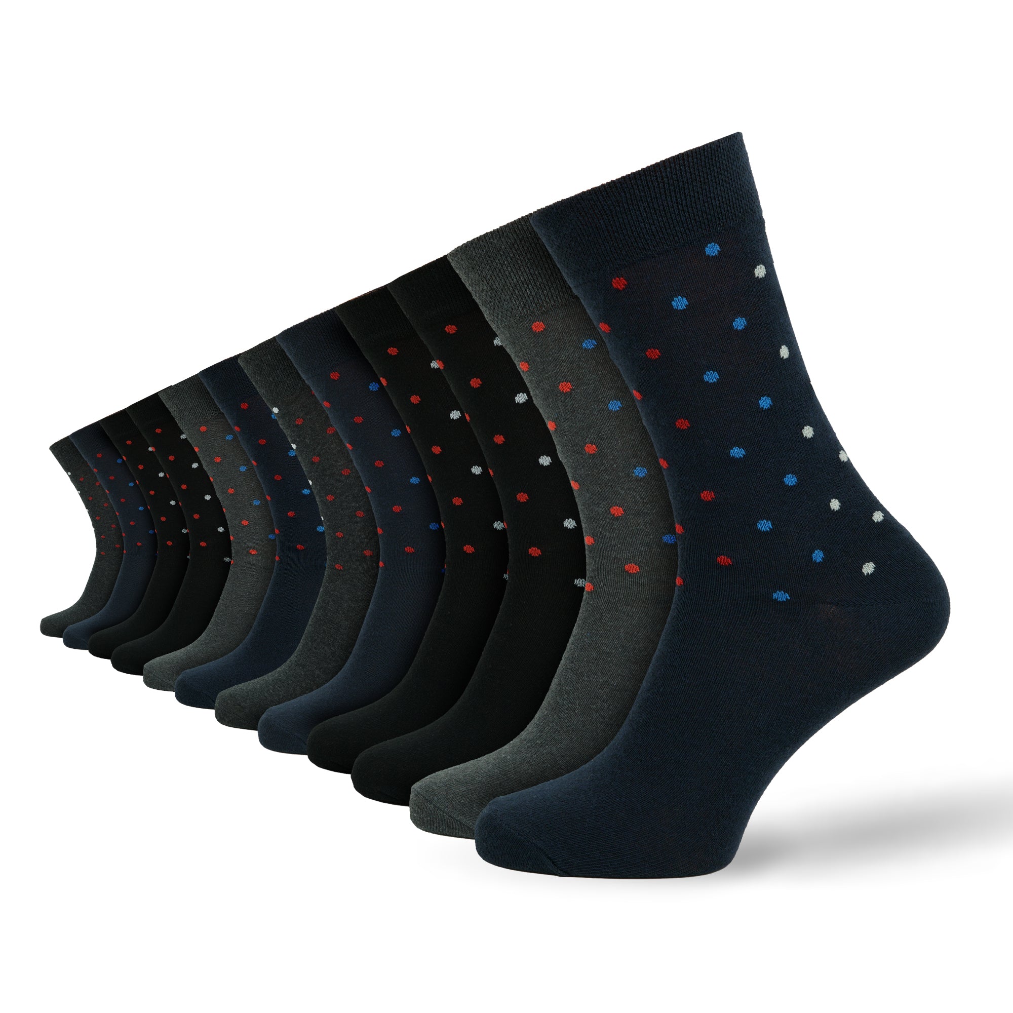 Men's 12 Pair Polka Dot Socks – Cotton Rich UK 6-11