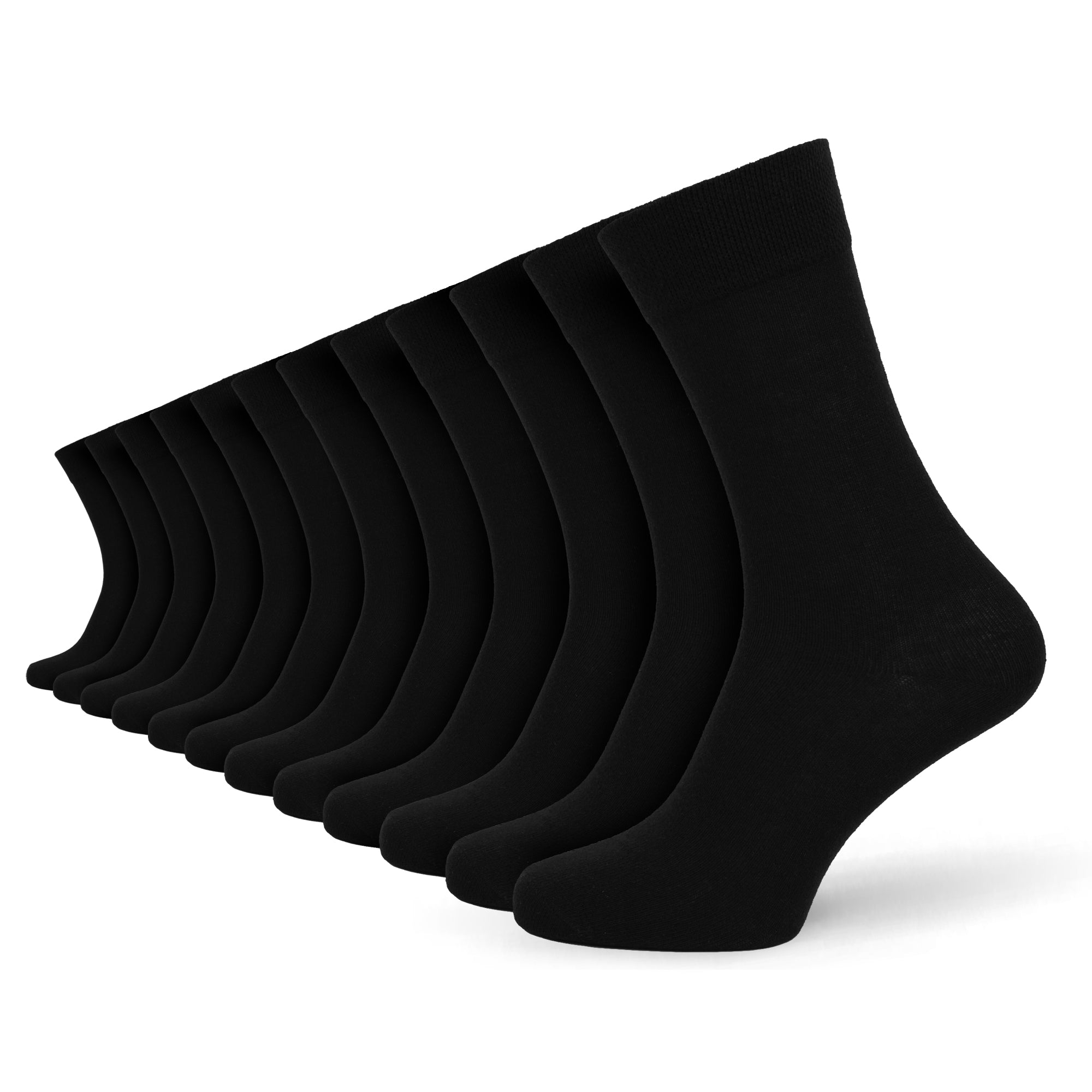 Men's 12 Pair Plain Black Socks – Cotton Rich UK 6-11