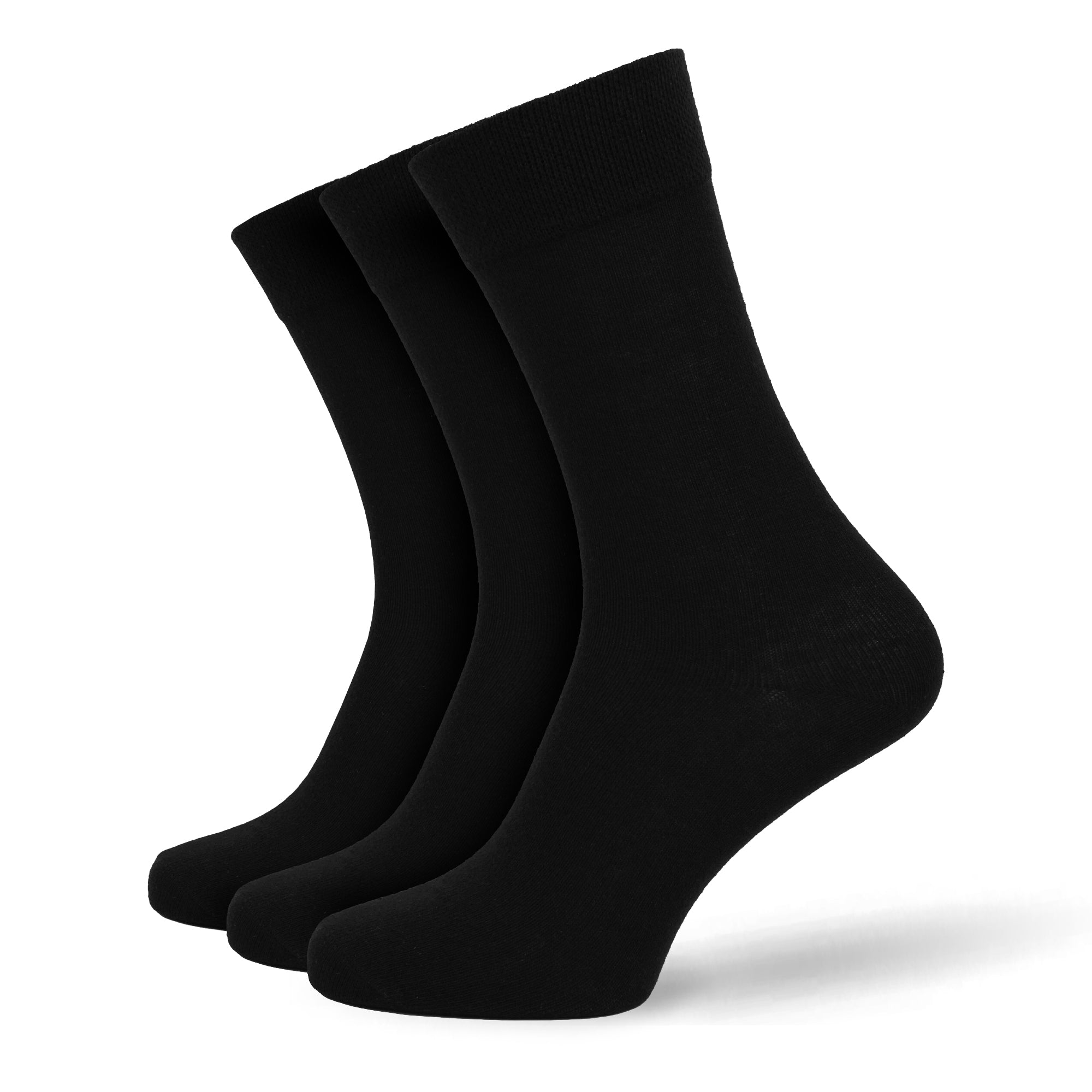 Men's 12 Pair Plain Black Socks – Cotton Rich UK 6-11