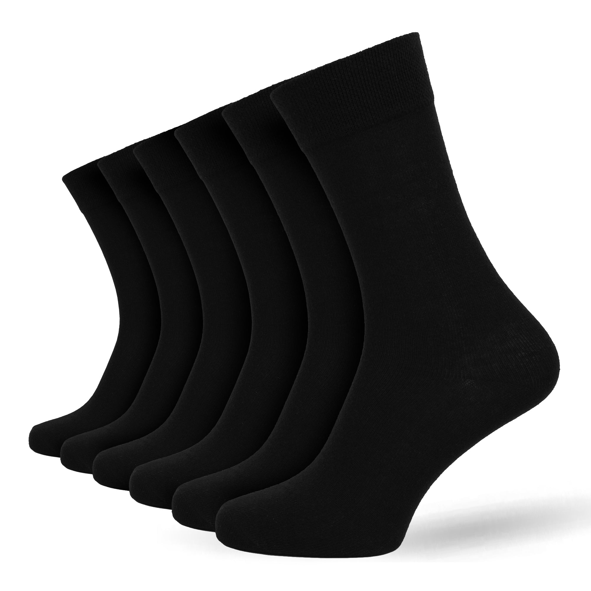 Men's 12 Pair Plain Black Socks – Cotton Rich UK 6-11