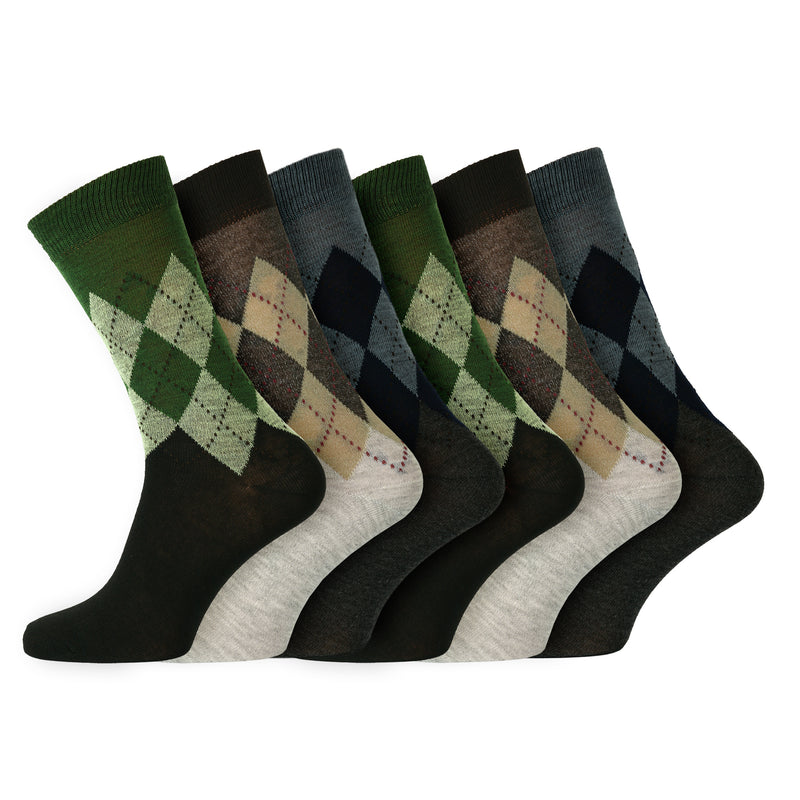 Mens Everyday Design Socks Tone Argyle