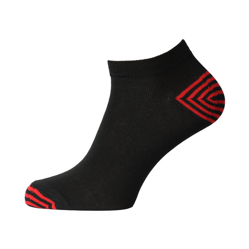 Men's Designer Trainer Socks Stripe Contrast Heel & Toe