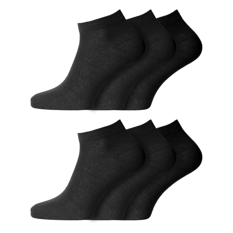Ladies Plain Trainer Socks Black