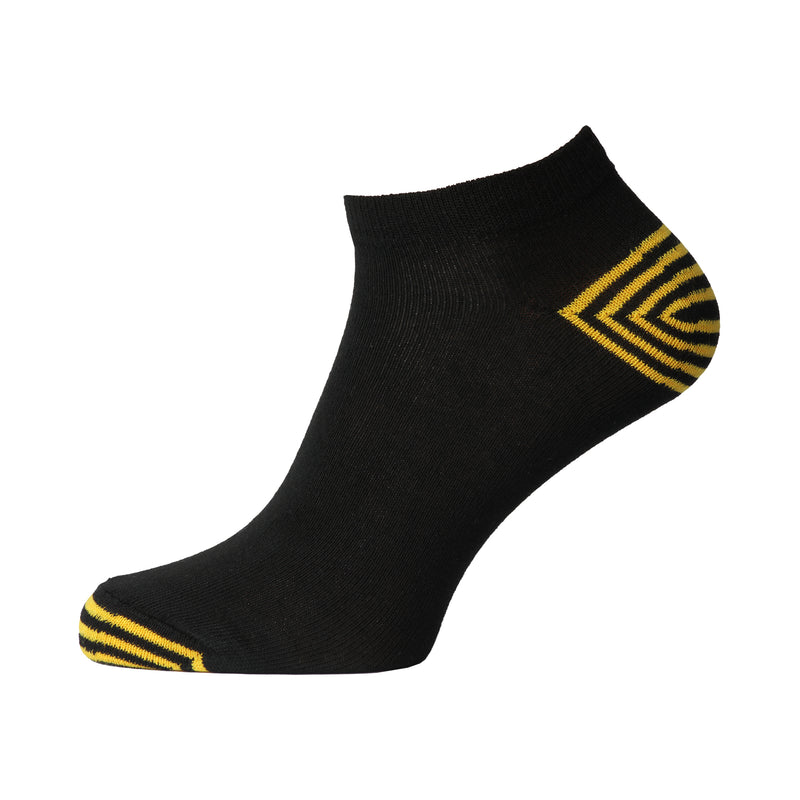 Men's Designer Trainer Socks Stripe Contrast Heel & Toe