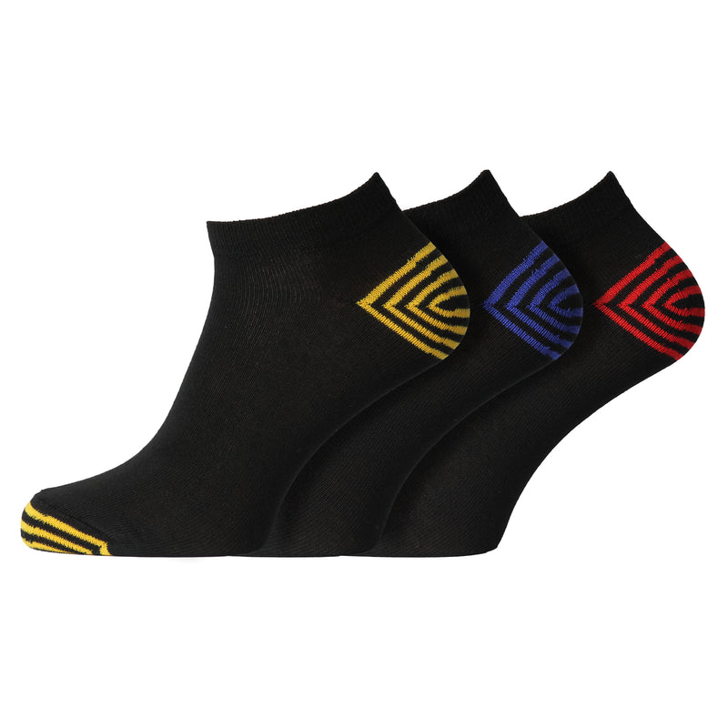 Men's Designer Trainer Socks Stripe Contrast Heel & Toe