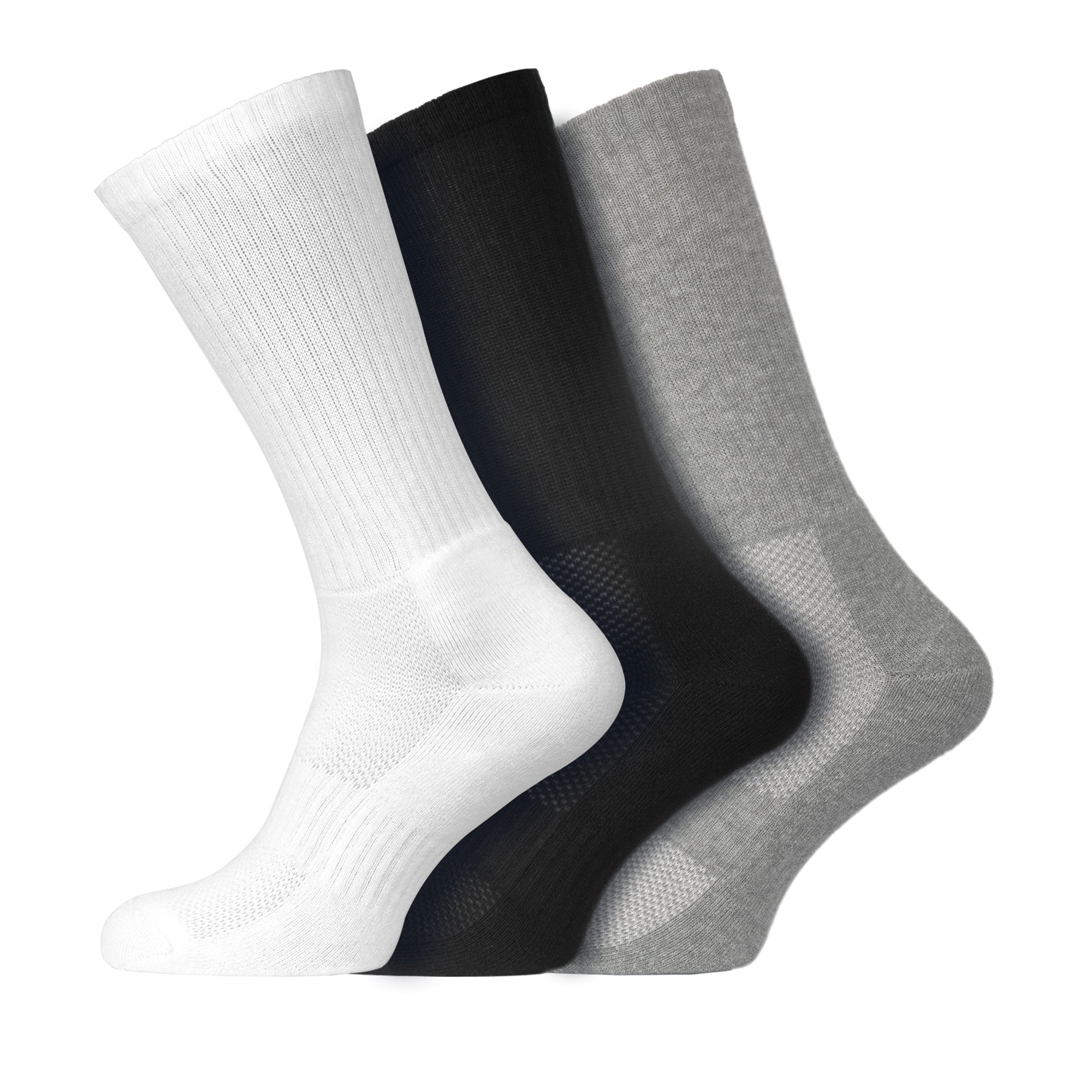 Men's Full Cushioned Crew Performance Sports Socks with Arch Foot Support