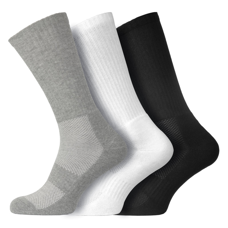 Men's Full Cushioned Crew Performance Sports Socks with Arch Foot Support
