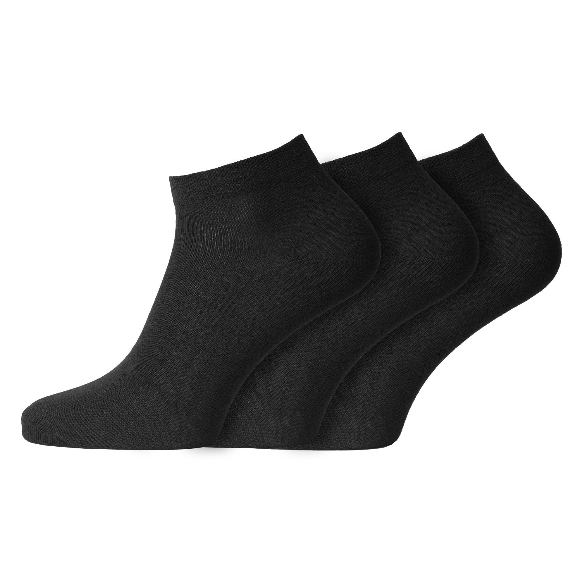 12 Pairs Men's Plain Black Everyday Trainer Socks