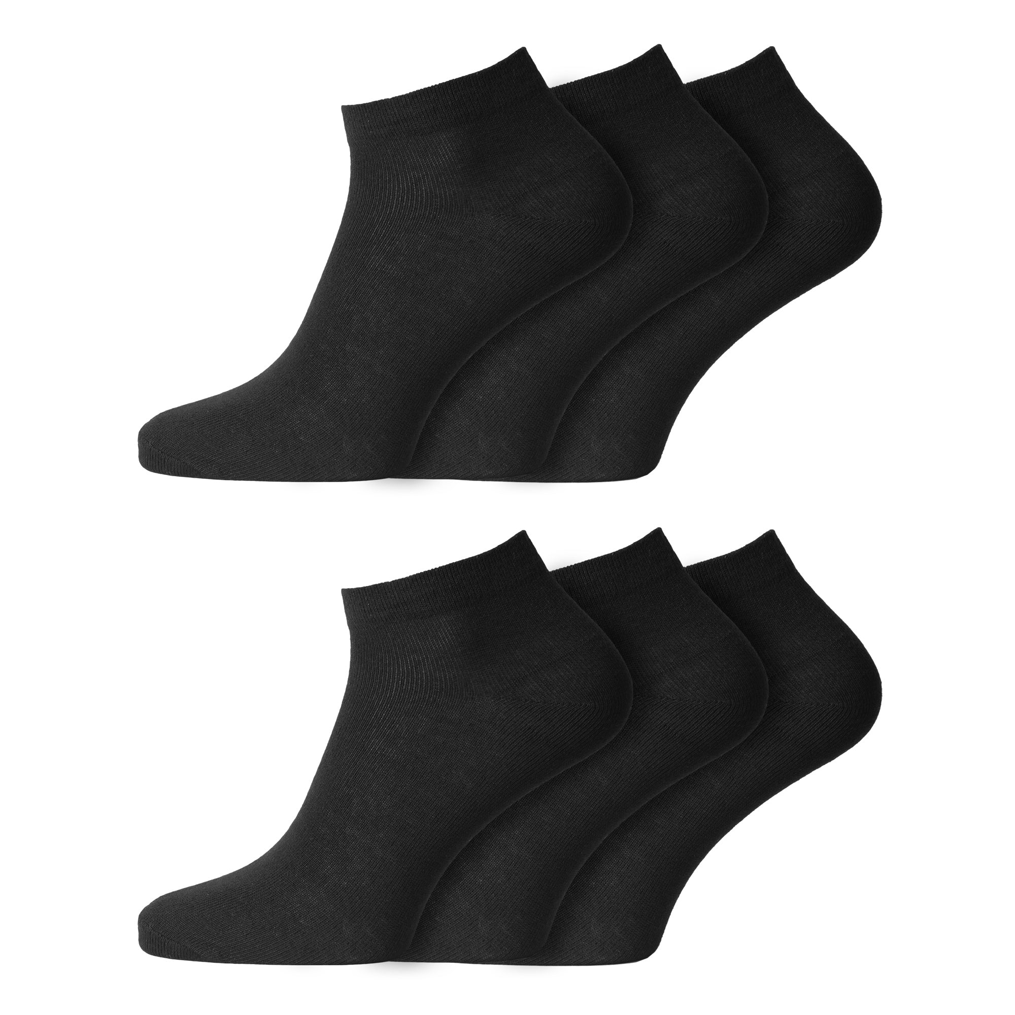 12 Pairs Men's Plain Black Everyday Trainer Socks