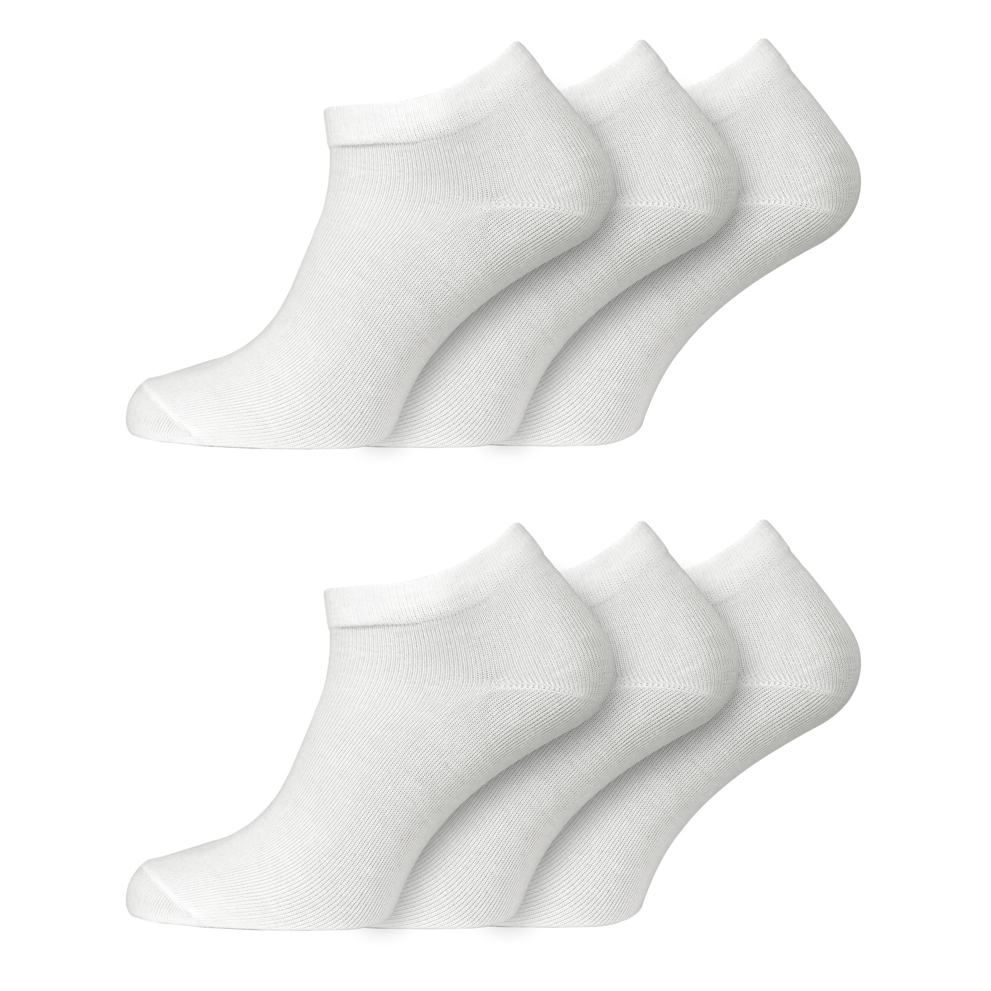 12 Pairs Men's Plain White Everyday Trainer Socks
