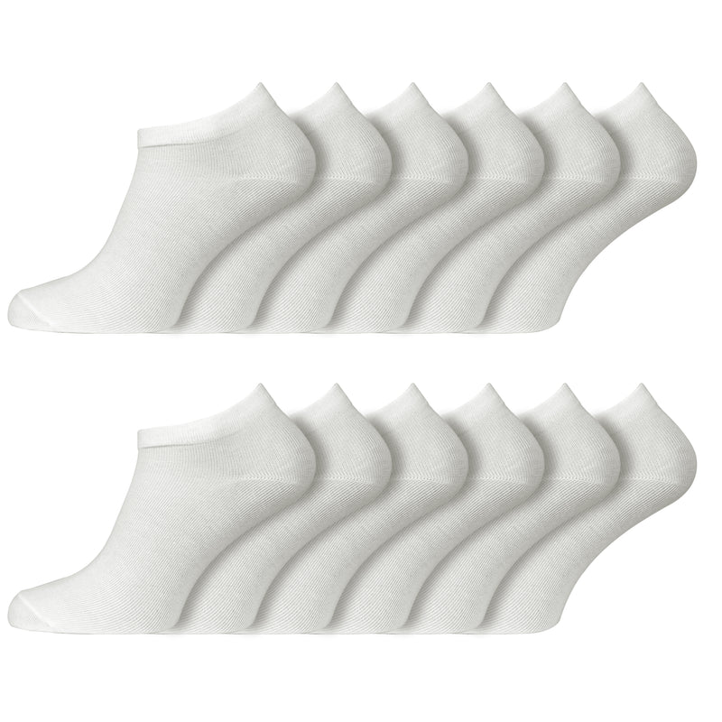 Ladies Plain Trainer Socks White