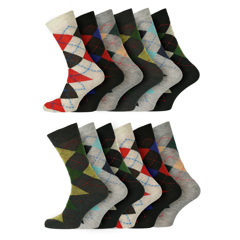 Mens Everyday Design Socks Traditional Argyle