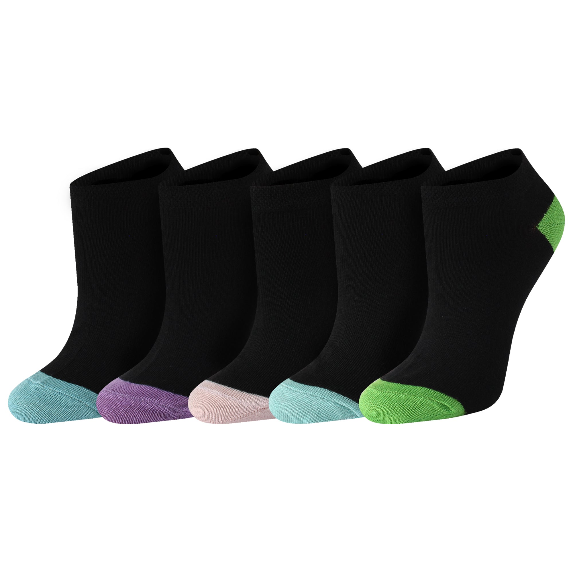 Ladies Contrast Heel & Toe Trainer Socks