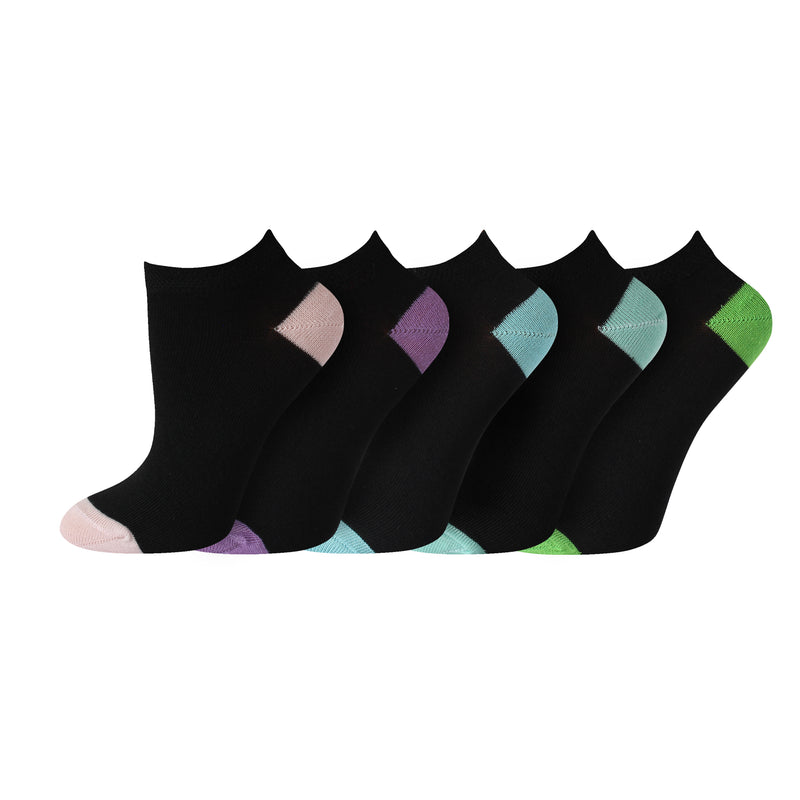 Ladies Contrast Heel & Toe Trainer Socks