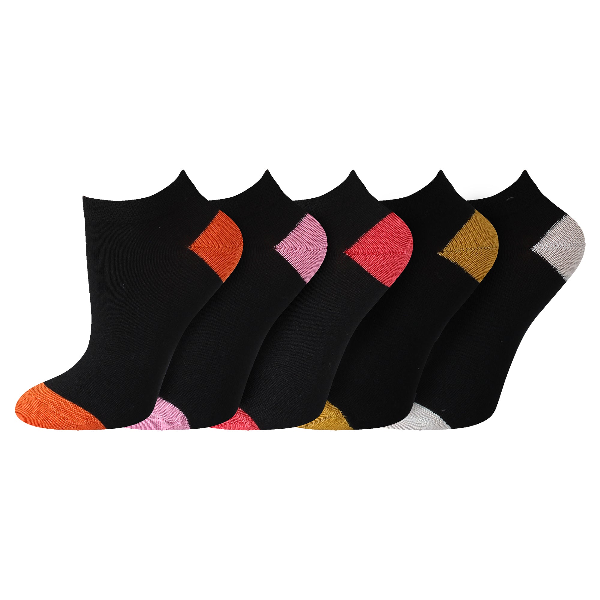 Ladies Contrast Heel & Toe Trainer Socks
