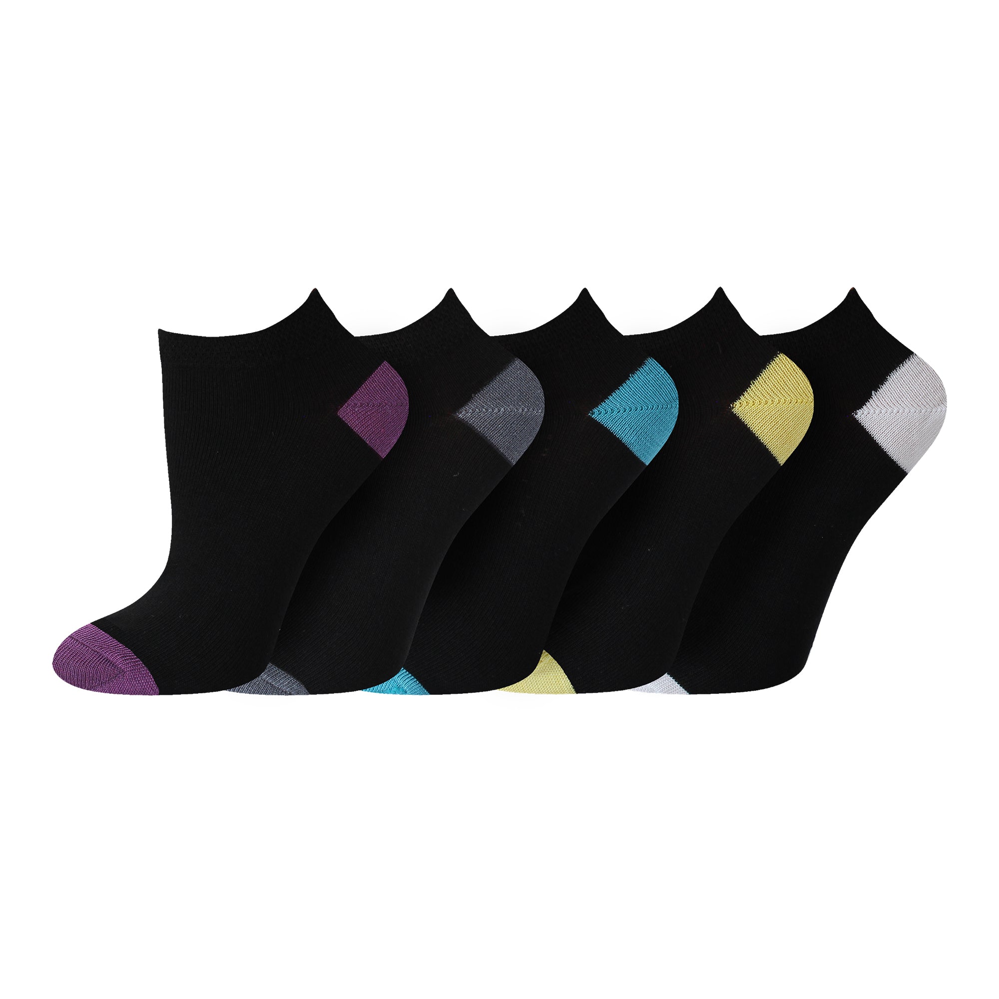 Ladies Contrast Heel & Toe Trainer Socks
