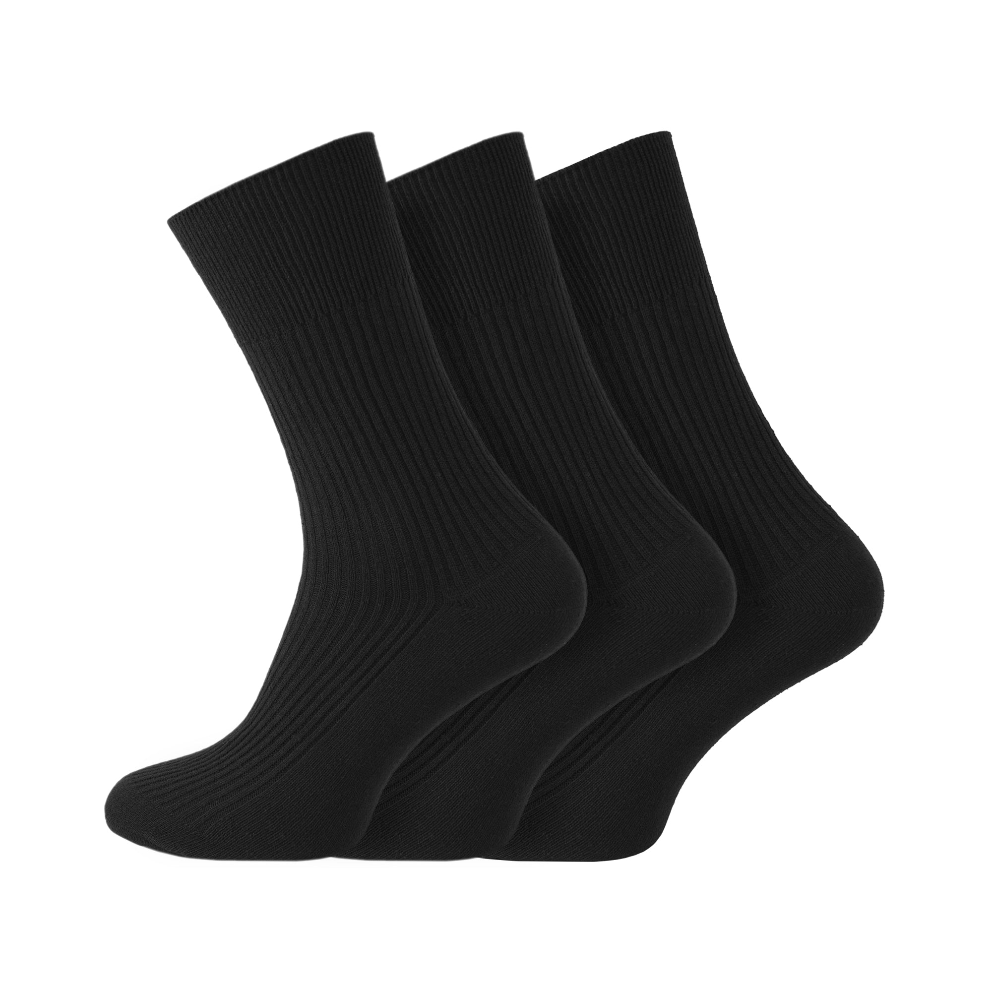 Men's 100% Cotton Socks Non Elastic Assorted Colours Smooth Toe Seam UK 6-11