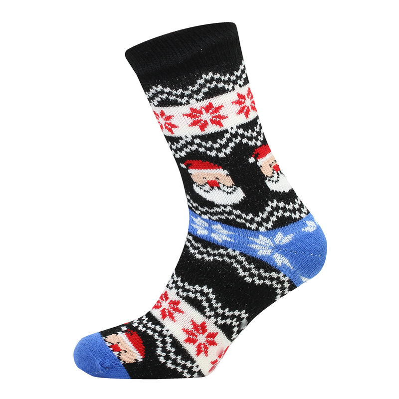 Mens Thick Warm Sherpa Lined Christmas Slipper Socks