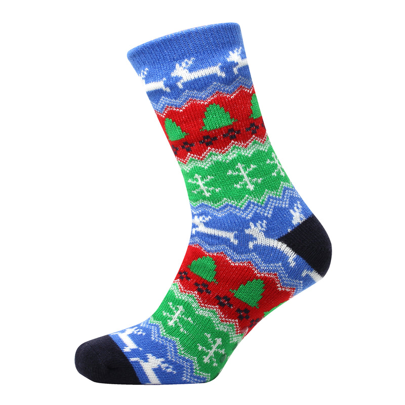 Mens Thick Warm Sherpa Lined Christmas Slipper Socks
