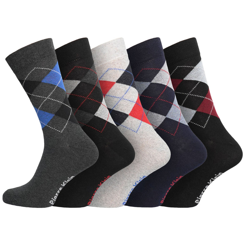 Mens Cotton Rich Classic Quality Dress Socks - MULTI MIX