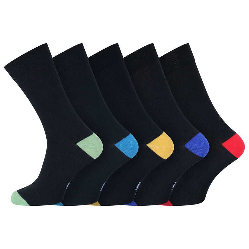 Mens Cotton Rich Classic Quality Dress Socks - MULTI MIX