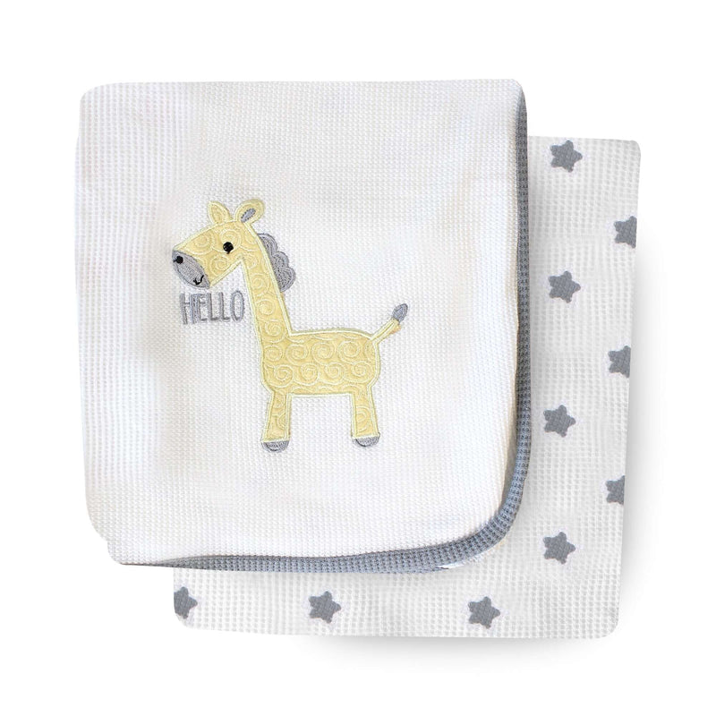 100% Cotton Extra Soft Baby Cellular Blankets Crib Moses Basket Cot Pram 2 Pack
