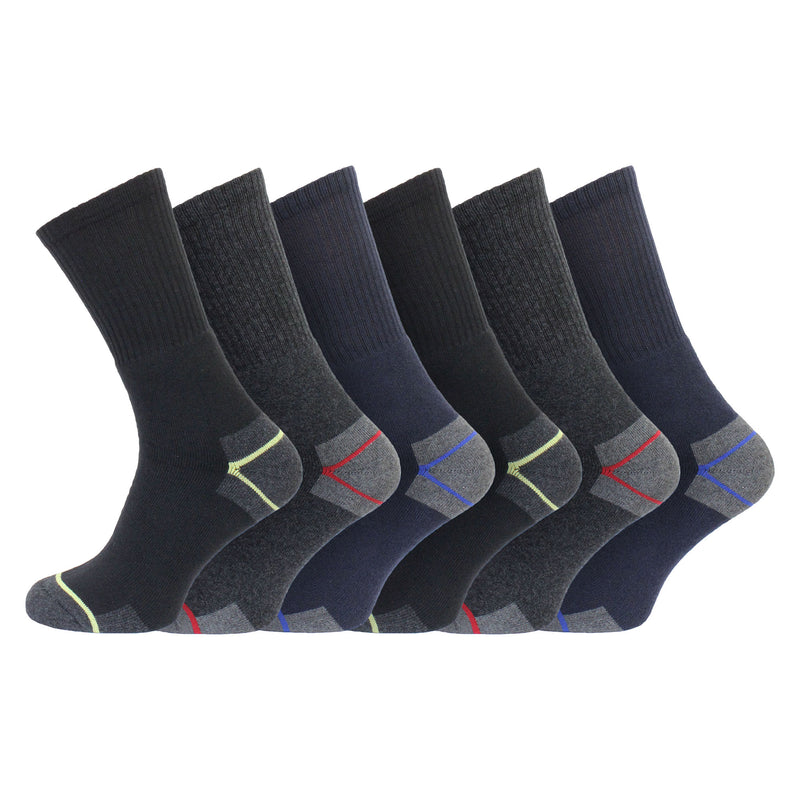 Men Work Boot Socks - Heavy Duty - Contrast Heel & Toe