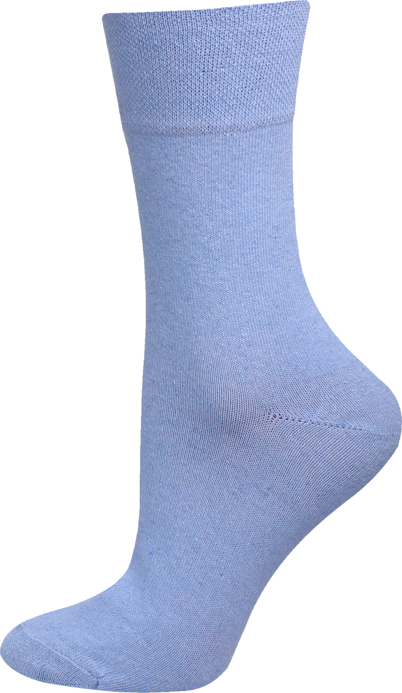 Ladies Non Elastic Soft Cotton Ankle Socks Black/Pastel 6 Pairs