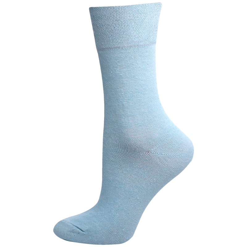 Ladies Non Elastic Soft Cotton Ankle Socks Black/Pastel 6 Pairs