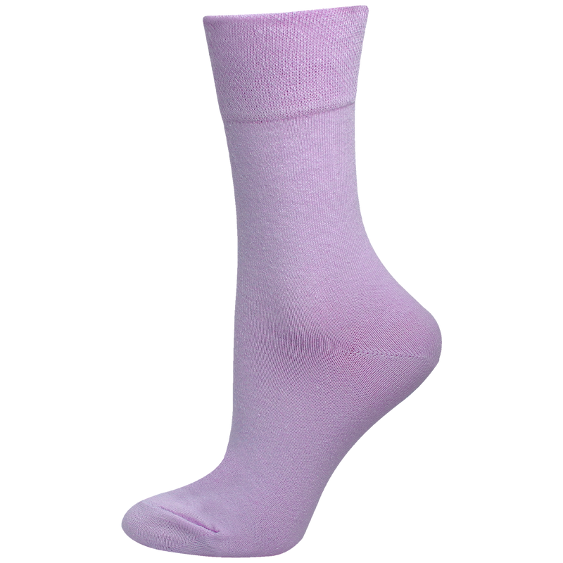 Ladies Non Elastic Soft Cotton Ankle Socks Black/Pastel 6 Pairs
