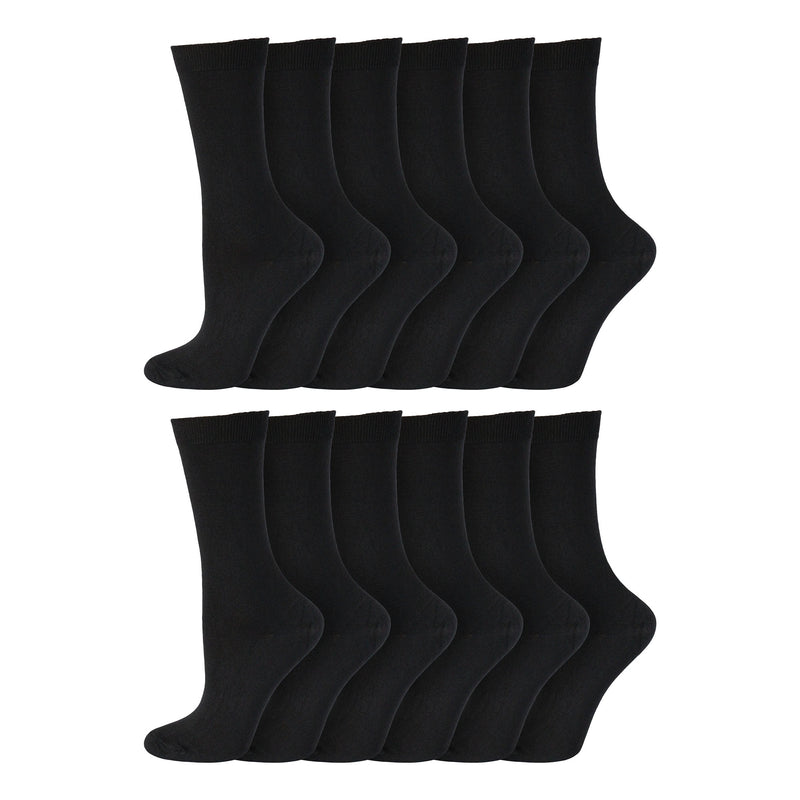 Ladies LIGHTWEIGHT Extra Fine Knit Thermal Socks Black Assorted