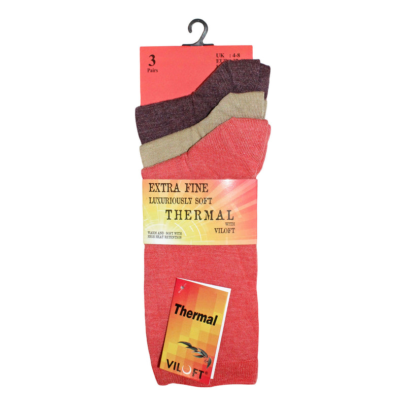 Ladies LIGHTWEIGHT Extra Fine Knit Thermal Socks Black Assorted