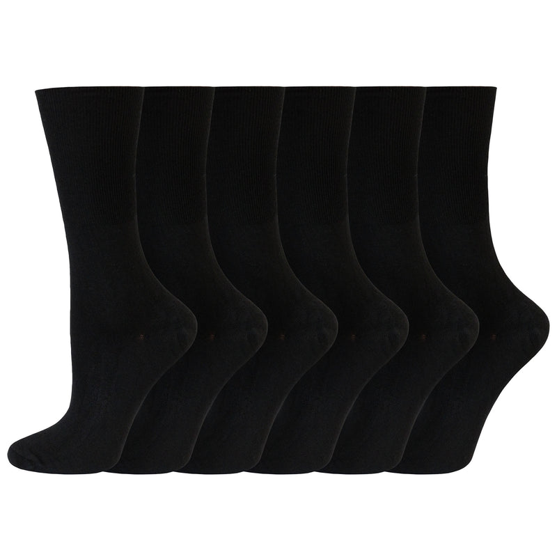 Ladies Non-Elastic LIGHTWEIGHT Extra Fine Knit Thermal Socks Black Assorted