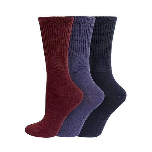 Ladies EXTRA WIDE Diabetic Bamboo Socks - Assorted